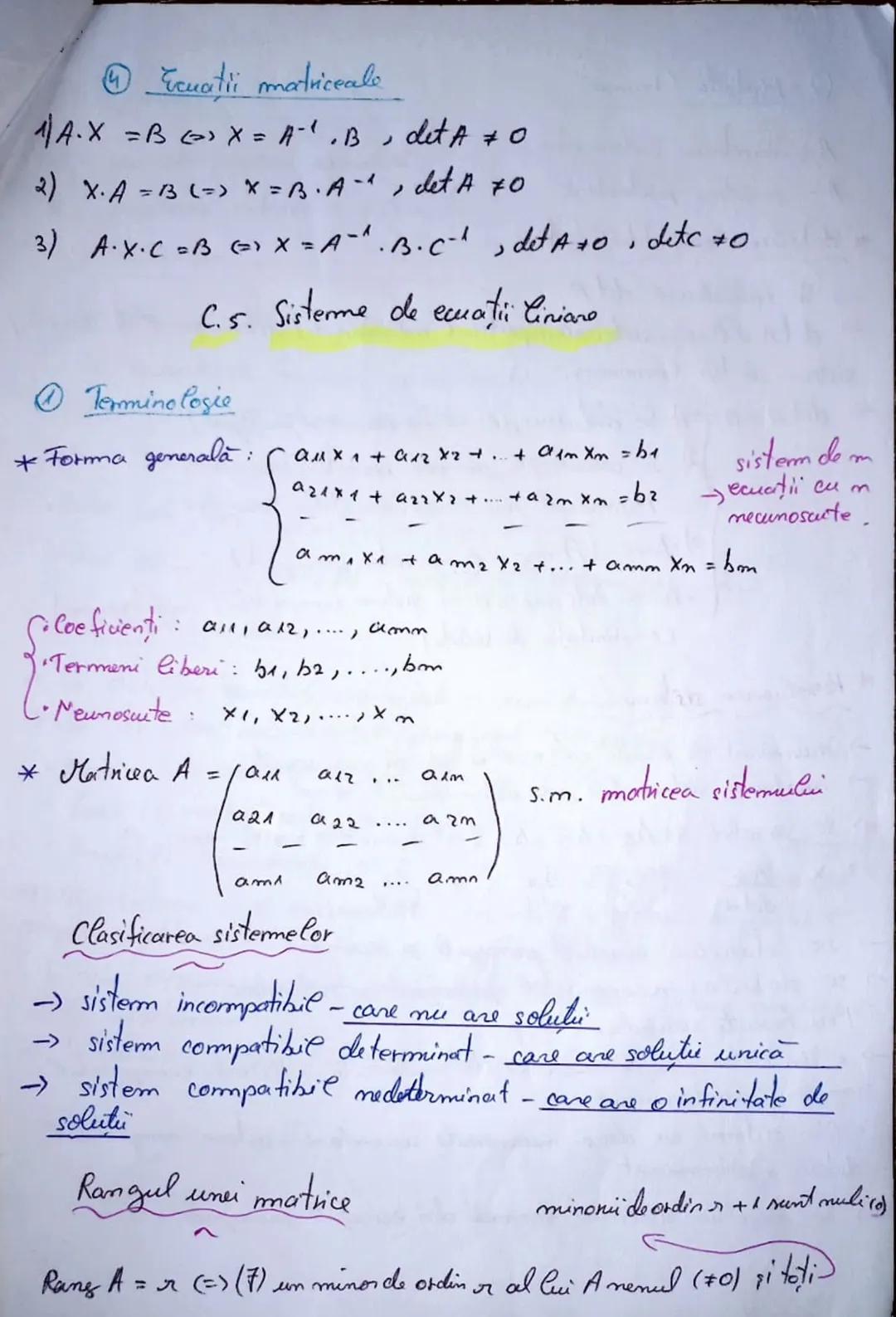 # Capitolul I : Matricea
4 Generalități
→ Forma generală: $A = \begin{pmatrix} a_{11} & a_{12} & \dots & a_{1m} \\ a_{21} & a_{22} & \dots