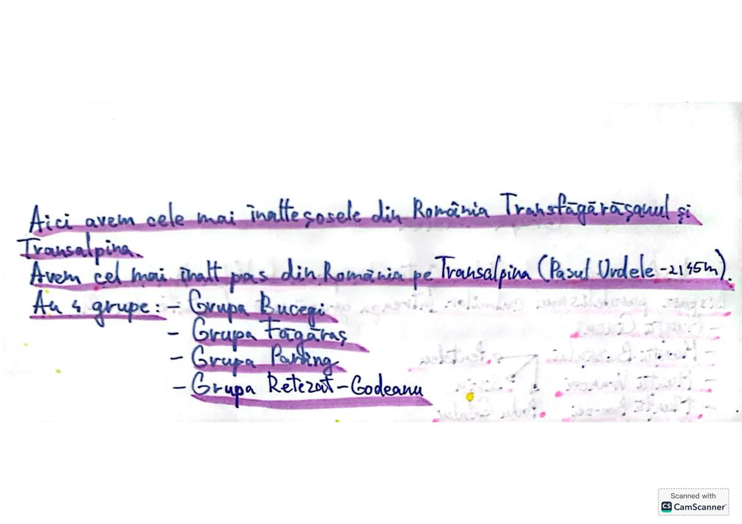 --- OCR Start ---
Carpaţii Meridionali
Se desfăşoară de la Valea Prahovei (E) pana la culbarul Timis
Cerna (v)
S-au format prin cutarea și i