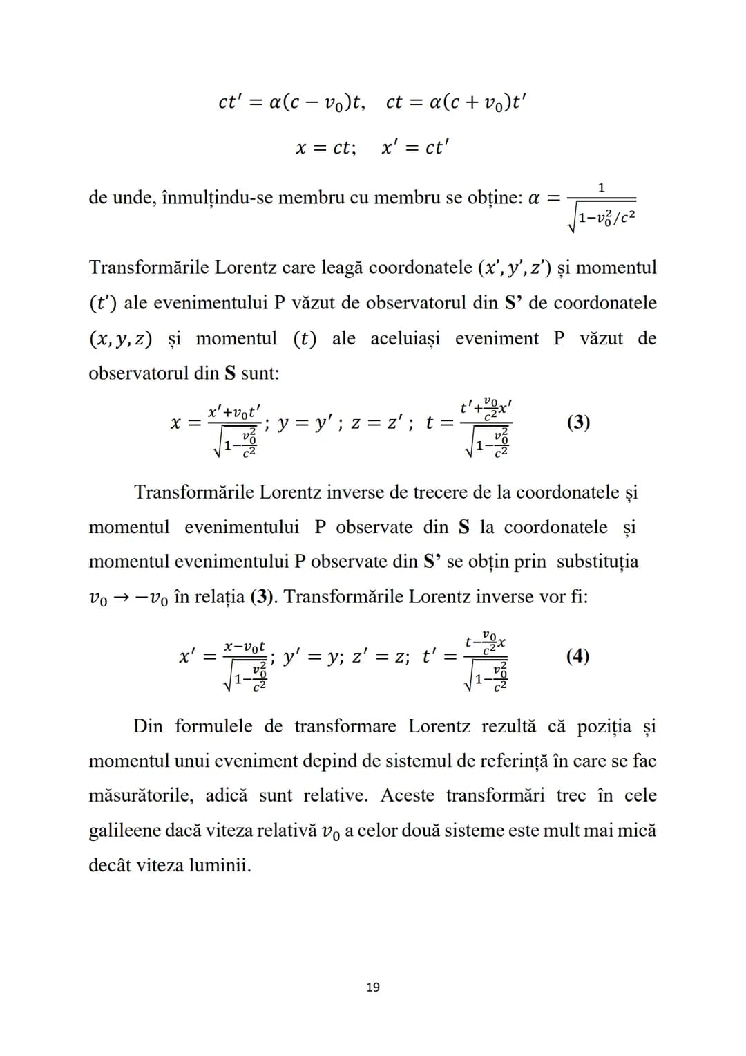 # Fizică - Curs 4
# Teoria relativității restrânse (TRR)
Teoria relativității restrânse studiază fenomenele fizice în raport
cu sistemele