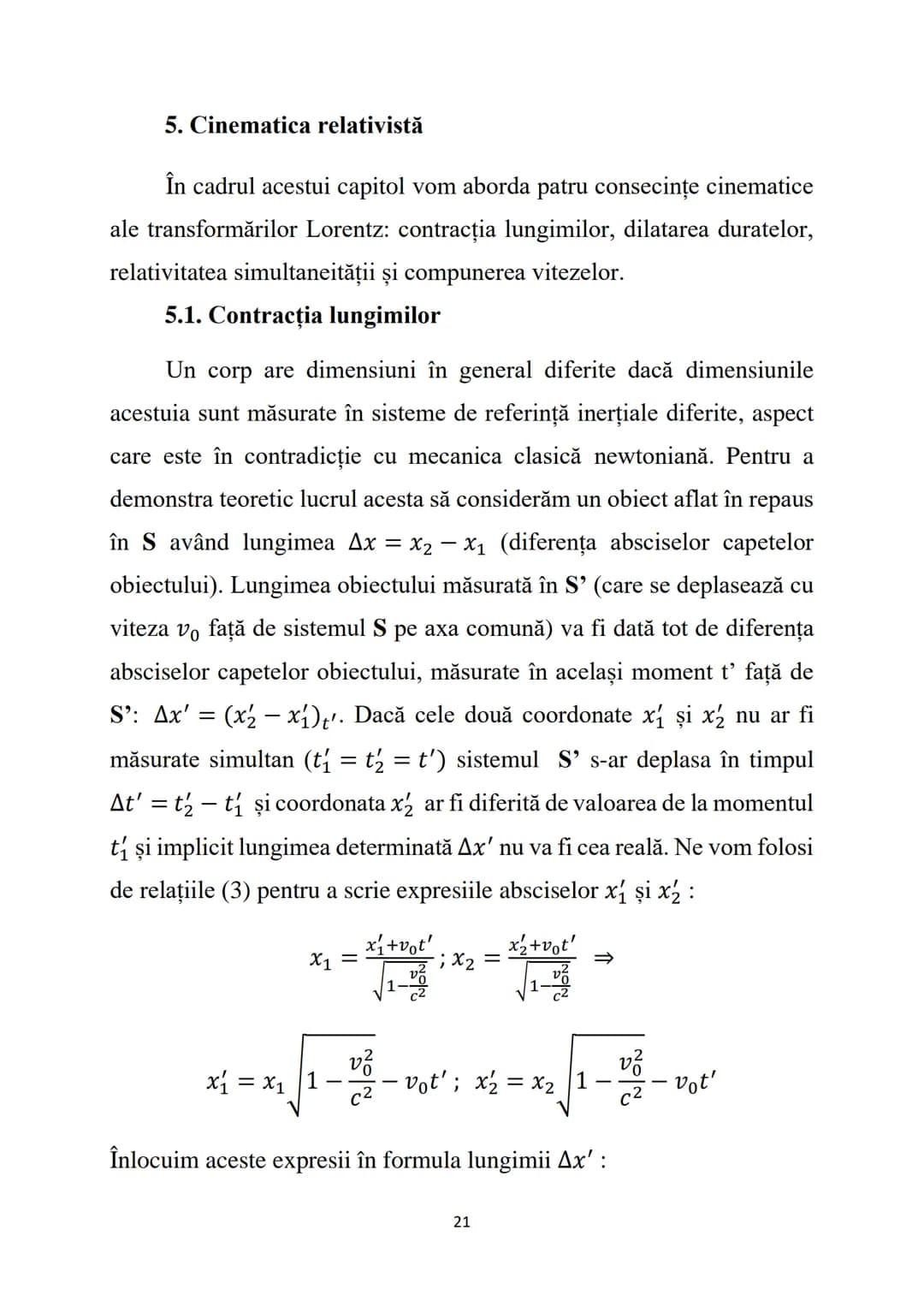 # Fizică - Curs 4
# Teoria relativității restrânse (TRR)
Teoria relativității restrânse studiază fenomenele fizice în raport
cu sistemele