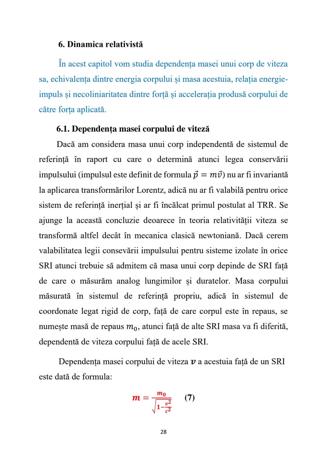 # Fizică - Curs 4
# Teoria relativității restrânse (TRR)
Teoria relativității restrânse studiază fenomenele fizice în raport
cu sistemele