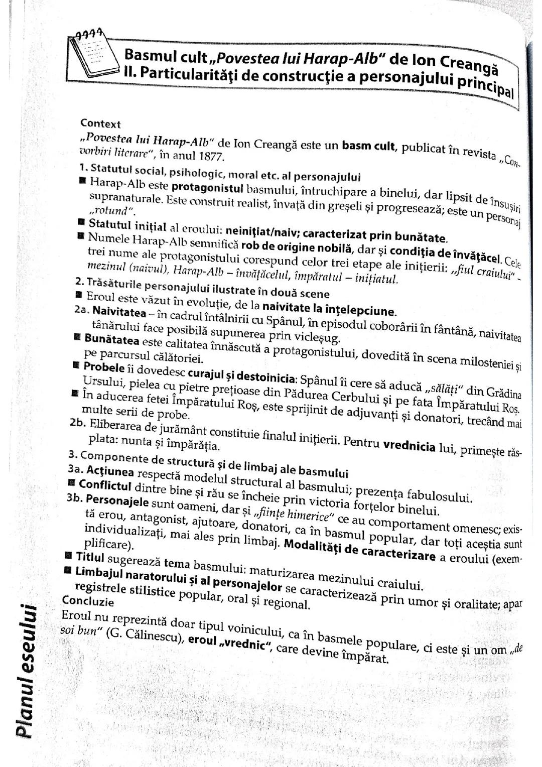 Eseu Harap Alb - particularități personaj