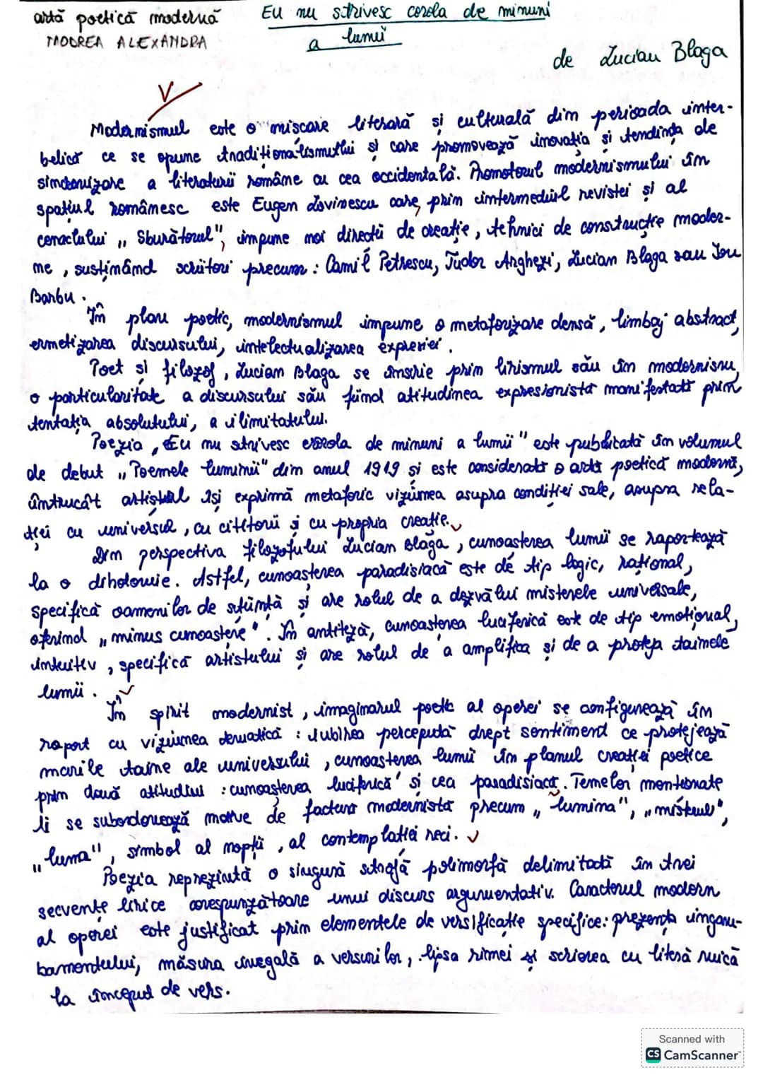 # artă poetică modernă
THOOREA ALEXANDRA
Eu nu strivesc corola de minuni
lumi
a
de Lucian Blaga
Modermismul este o miscare literară și cul