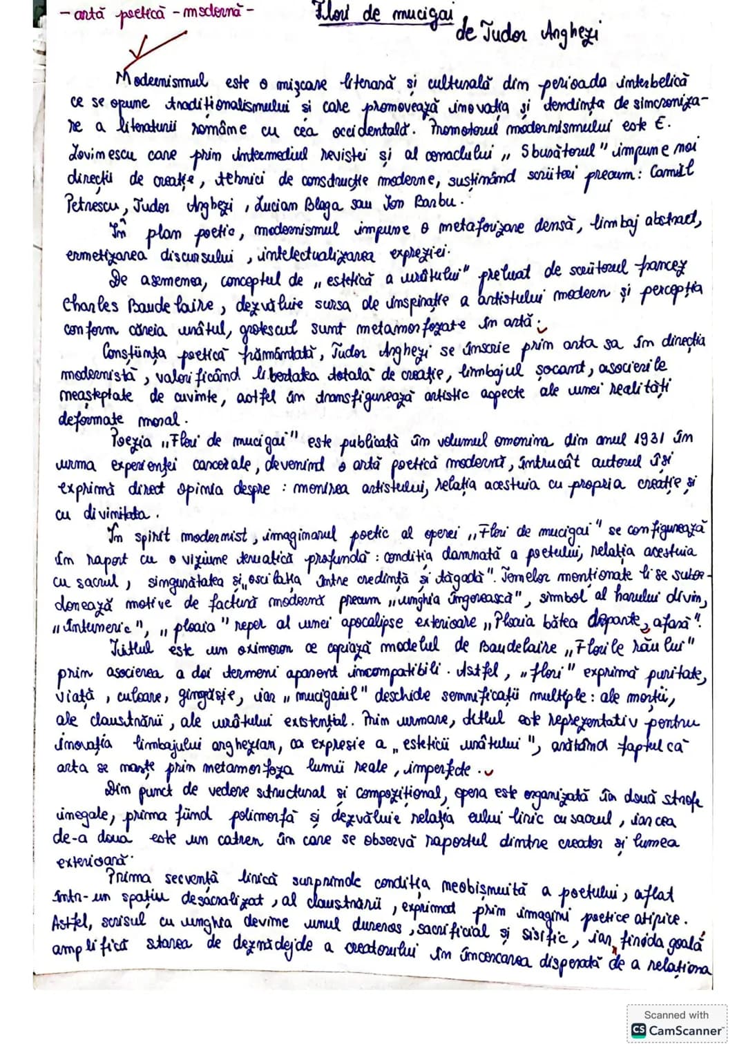 - artă pretica - modernă -
Klori de mucigal de Judor Anghezi
Modernismul este o mişcare literară și culturală din perioada interbelică
ce