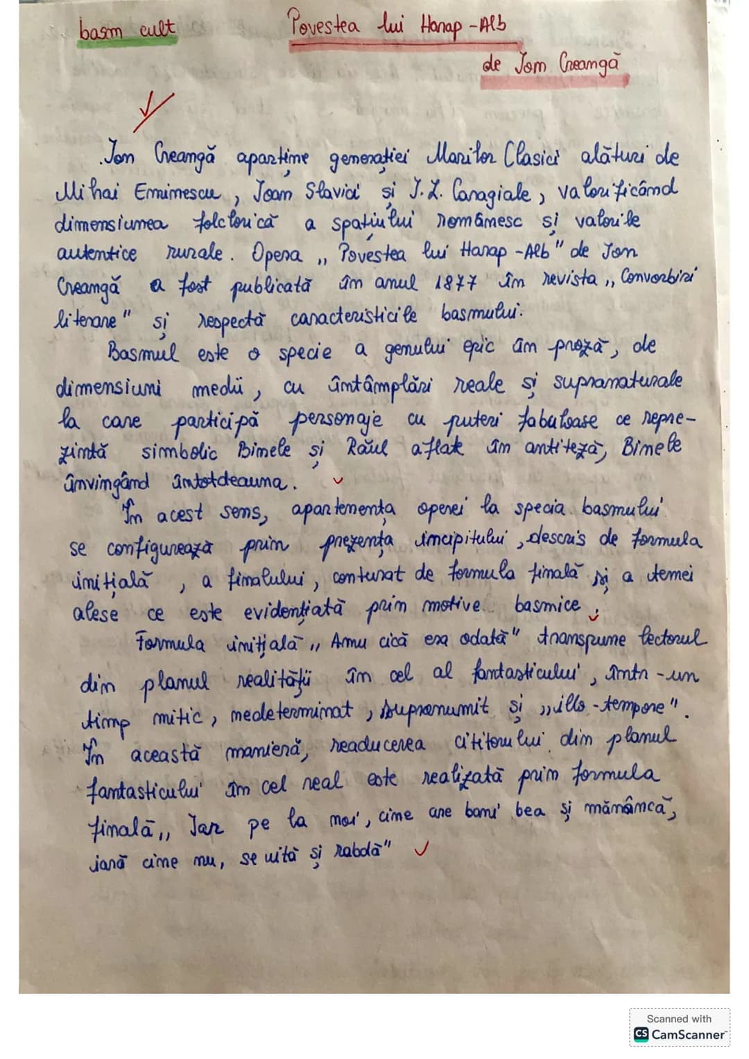 basm cult
Povestea lui Honap-Alb
de Jom Creangă
Jon Creangă apartime generației Marilor Clasici alături de
Mihai Eminescu, Joom Slavia si