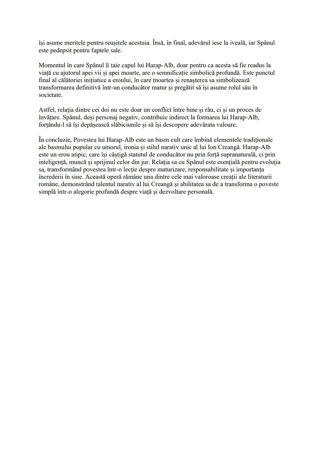 # Povestea lui Harap-Alb - particularitățile de construcţie a personajului şi relaţia dintre
două personaje
Ion Creangă este unul dintre ce