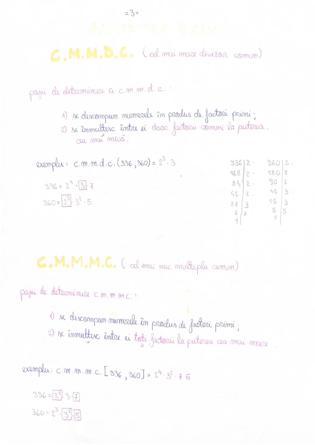CEL MAI MARE DIVIZOR COMUN | CEL MAI MIC MULTIPLU COMUN