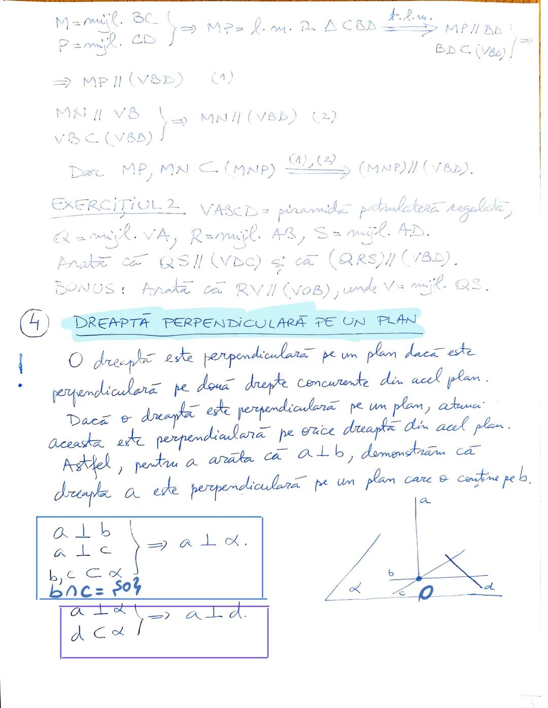 # 2 DREAPTA PARALELA CU UN PLAN
! O dreaptă este paralelă cu un plan dacă este paralelă cu o dreaptă din plan.
$a \parallel b \implies a \