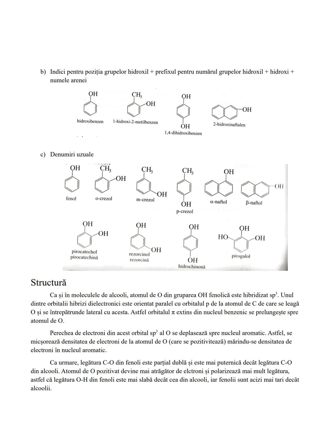 # Fenolii
Caracterizare generală
Fenolii sunt compuși hidroxilici ce conțin grupa hidroxil (-OH) legată de un atom de carbon
hibridizat sp