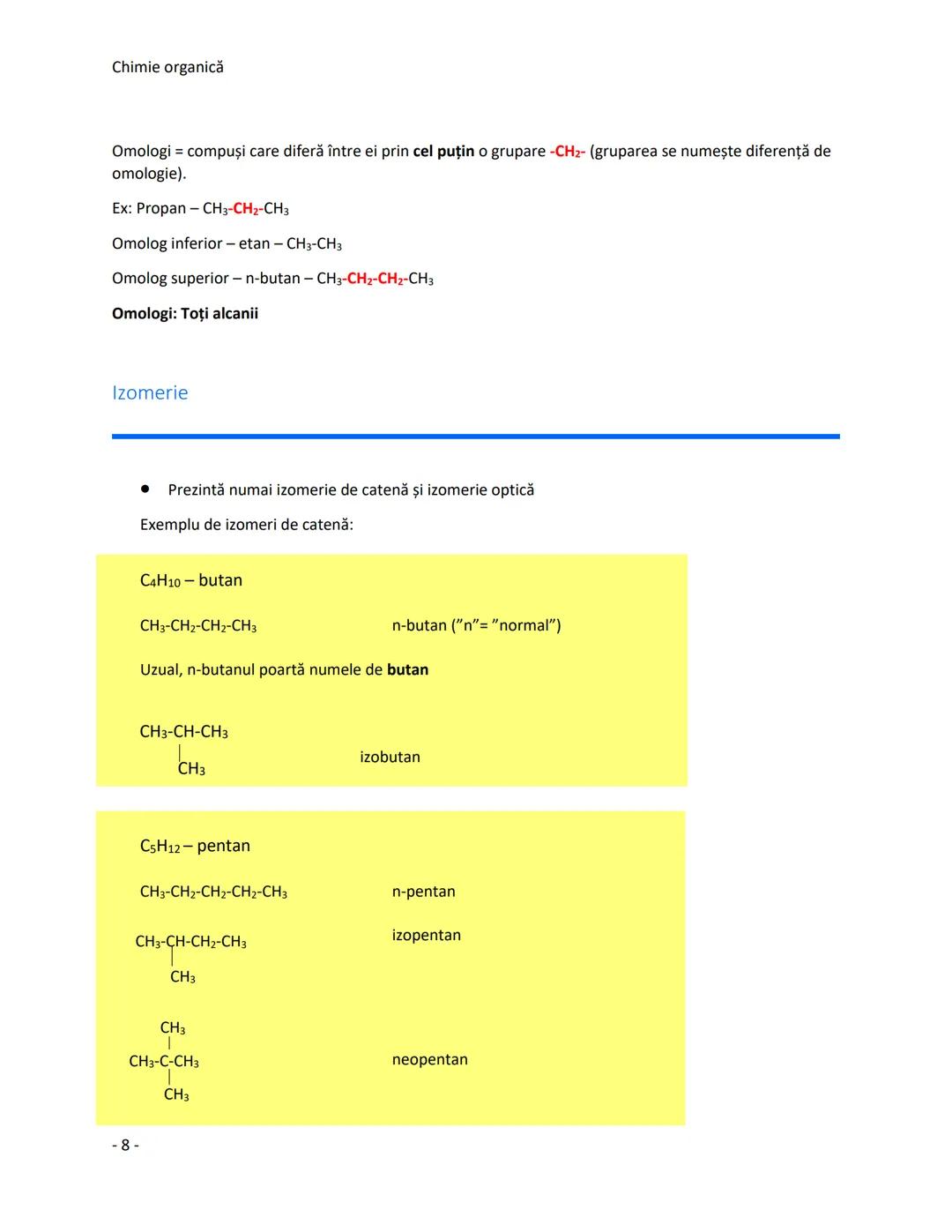 # Chimie organică
# Alcanii
## Generalități
- sunt hidrocarburi saturate
- au formula generală $C_nH_{2n+2}$
- toți atomii de C sunt hibr