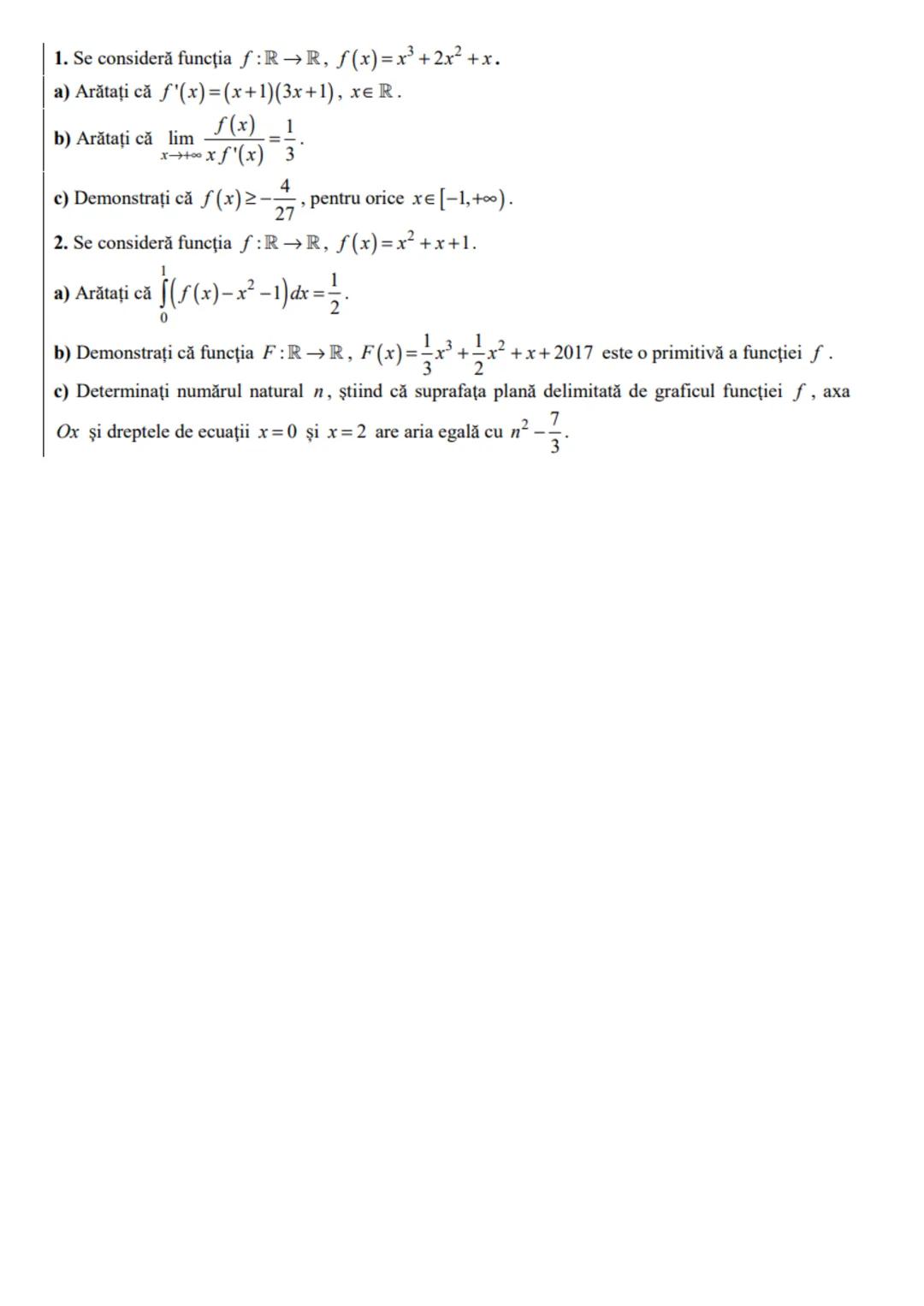 # TESTUL 9
# TEHNOLOGIC
# SUBIECTUL 1
1. Arătaţi că $\left(\frac{1}{2}+\frac{1}{3}\right):\frac{5}{6}=1$.
2. Se consideră funcţia $f:\ma