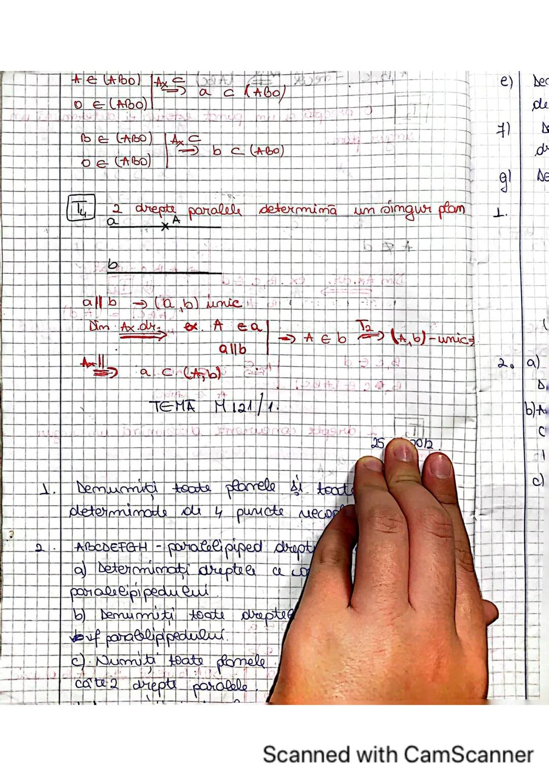 --- OCR Start ---
CALL
d) DEL F
el BOC F
f) COC F
g) F
h) AB, AC, AD, BC, BD, CD A
3118 P.Λ
M
Determinarea dreptes
si a planului
Două puncte