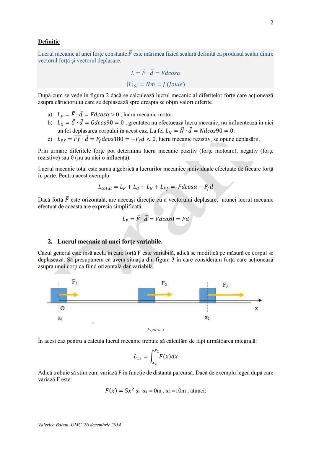 --- OCR Start ---
Lucrul mecanic. Puterea mecanică.
1
In acestă prezentare sunt discutate următoarele subiecte:
✓ Definitia lucrului mecanic