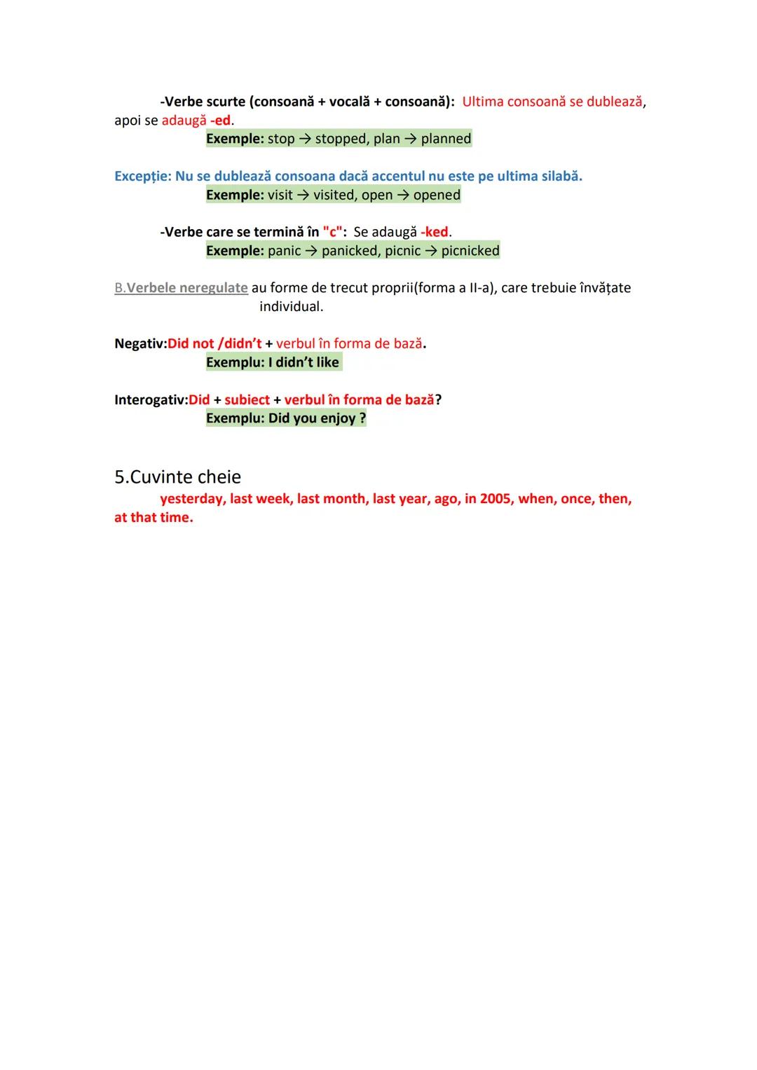 # 14 Trecutul Simplu {Past Simple}
1. Definiția Trecutului Simplu
Trecutul simplu este folosit pentru a exprima acțiuni finalizate într-un