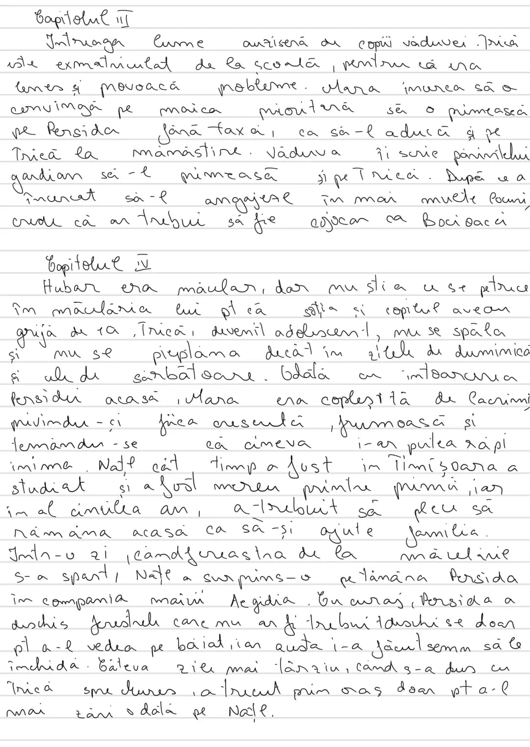 Rezumat Mara"
pe capitole
Capitolul I
Mara
doi copi, Persida și Trica. Chiar daca copüї sai erau
neglijati, Mara era o femeie harnica, sär