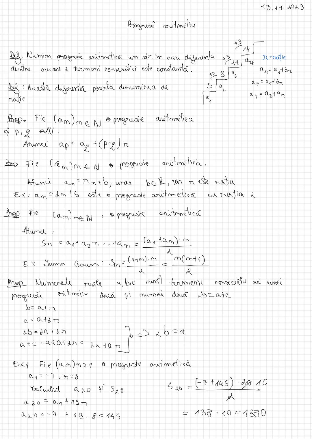 progresii aritmetice