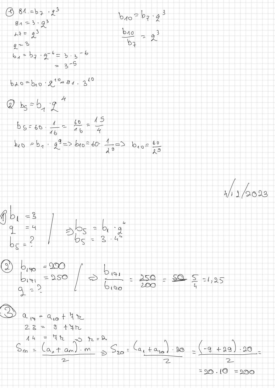 27.11.2023
Progresi geometrice
Def: numim progresie geometrică un șir de
numere reale
$(b_m)_{m=1}$ cu proprietatea că raportul dintre ori