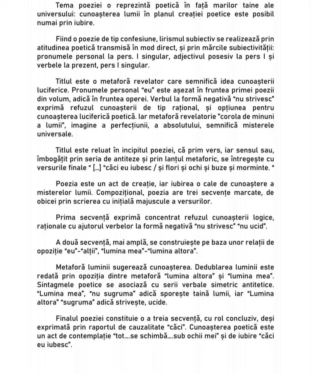 # Eu nu strivesc corola de minuni a lumii
de Lucian Blaga
• Viziunea despre lume într-o poezie modernistă •
Lucian Blaga, dramaturg, filo