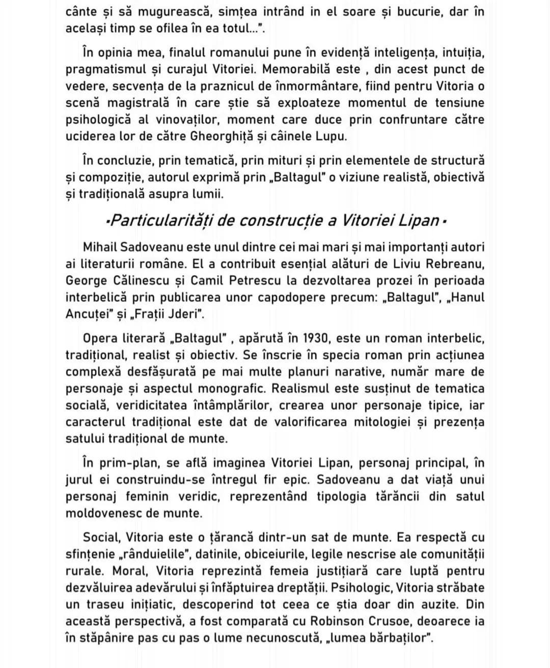 # Baltagul
de Mihail Sadoveanu
- Viziunea despre lume într-un roman interbelic .
Mihail Sadoveanu este unul dintre cei mai mari și mai im