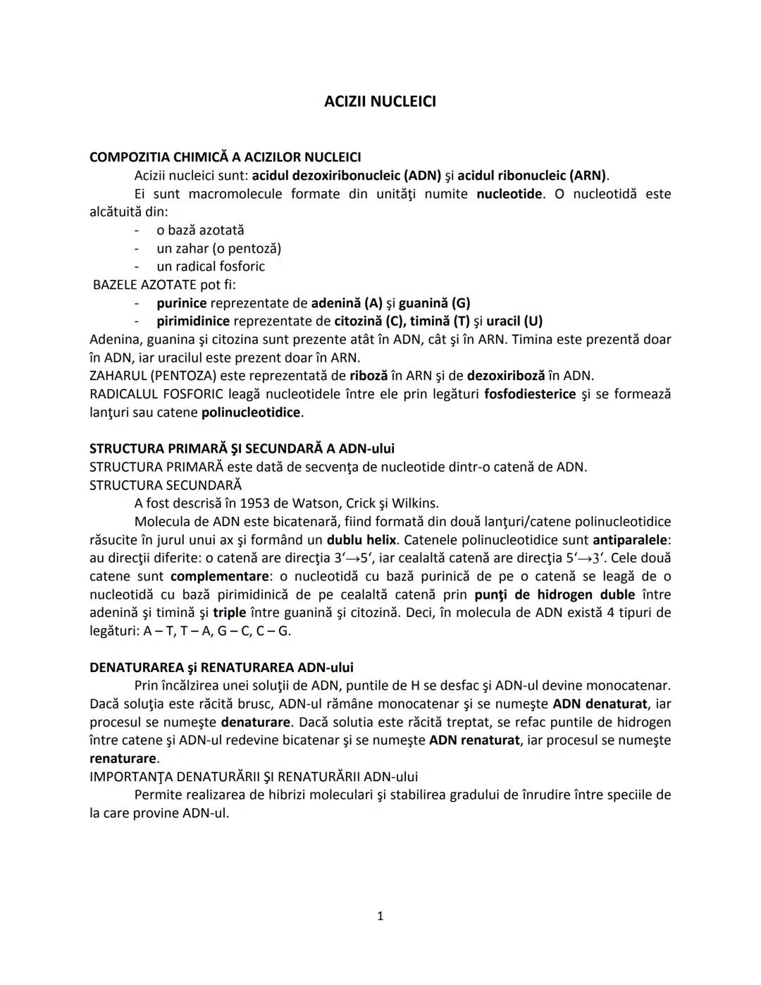 # ACIZII NUCLEICI
# COMPOZITIA CHIMICĂ A ACIZILOR NUCLEICI
Acizii nucleici sunt: acidul dezoxiribonucleic (ADN) şi acidul ribonucleic (ARN)