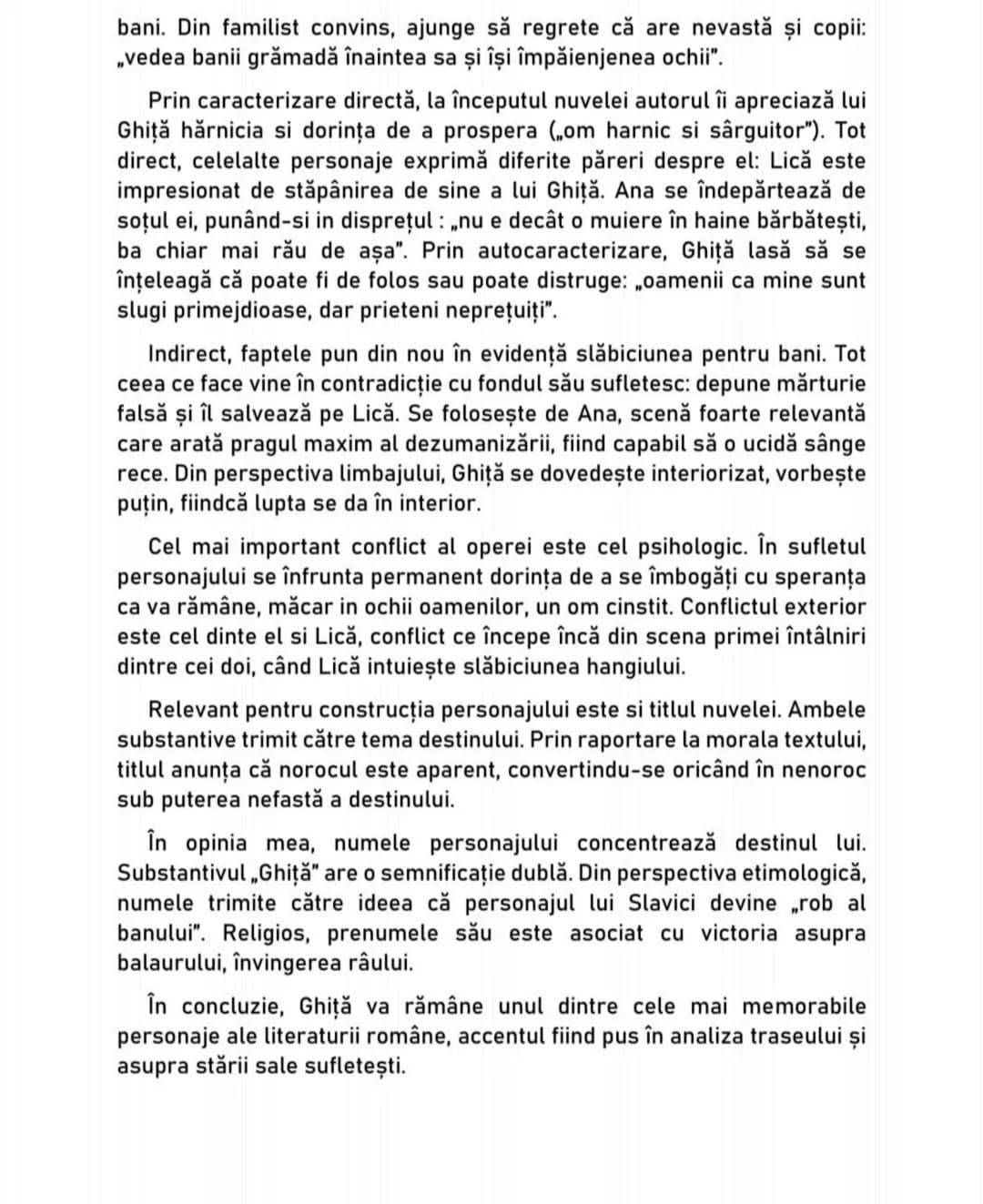 - Particularități de construcție a lui Ghiță.
loan Slavici este unul dintre cei mai mari scriitori ai literaturii române,
contribuind esenț