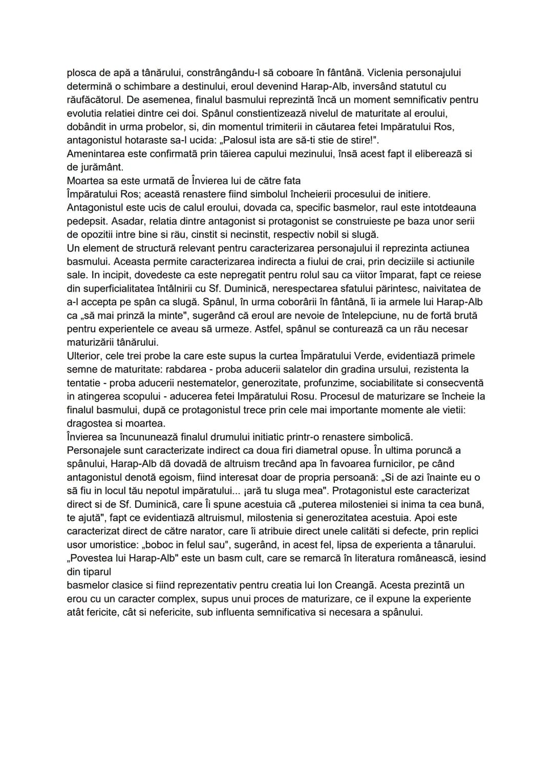 RELATIA DINTRE DOUA PERSONAJE
Povestea lui Harap-Alb de lon Creangă este un basm cult, publicat in anul 1877 in revista
Convorbiri Literare