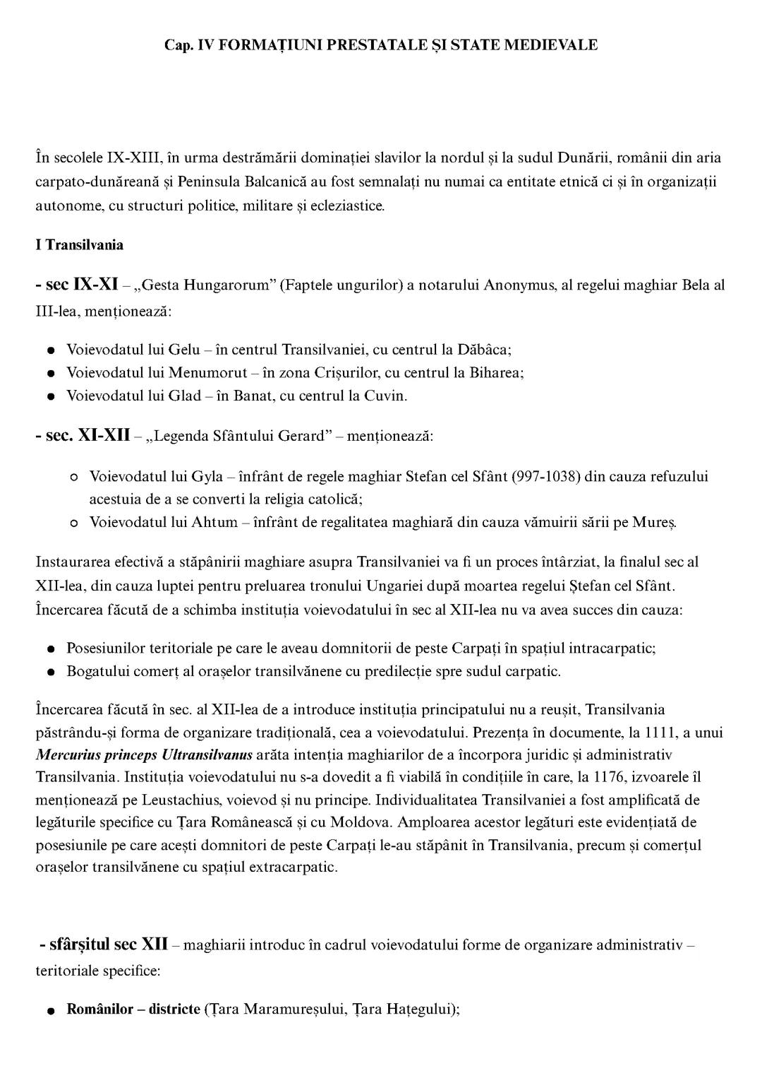 Autonomii locale și state medievale