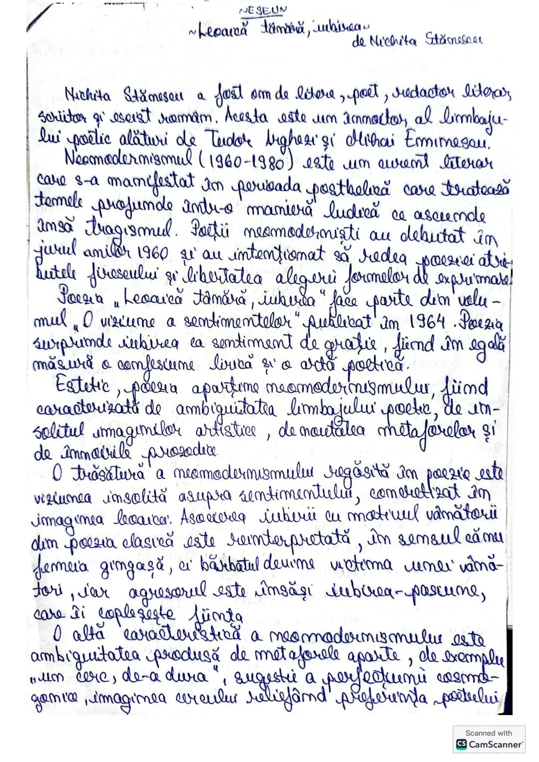 NESEUN
~Leoaică tramnă, iubirea
de Nichita Stănescer
Nichita Stănescu a fost om de litere, poet, redactor literas
Scriitor şi eseist ramâm.