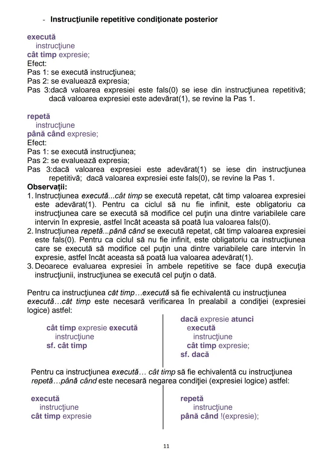 # 1. Algoritmi
CONŢINUTURI Bacalaureat
1.1. Noţiunea de algoritm, caracteristici
1.2. Date, variabile, expresii, operaţii
1.3. Structuri de