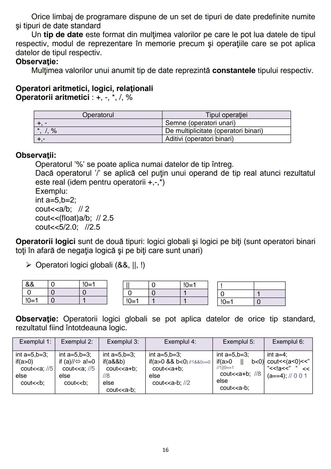 # 1. Algoritmi
CONŢINUTURI Bacalaureat
1.1. Noţiunea de algoritm, caracteristici
1.2. Date, variabile, expresii, operaţii
1.3. Structuri de