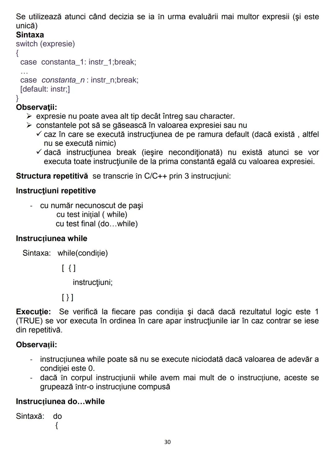 # 1. Algoritmi
CONŢINUTURI Bacalaureat
1.1. Noţiunea de algoritm, caracteristici
1.2. Date, variabile, expresii, operaţii
1.3. Structuri de
