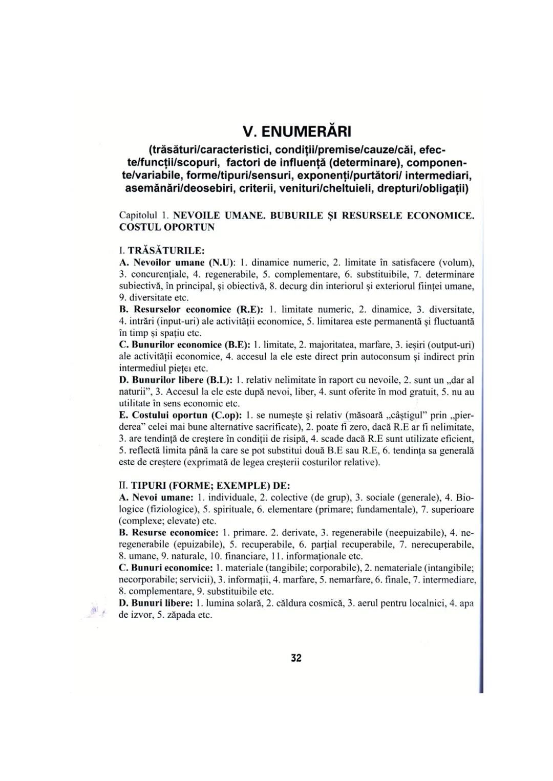 # I. PROGRAMA DETALIATĂ DE EXAMEN
# PENTRU DISCIPLINA ECONOMIE
I. INTRODUCERE ÎN ECONOMIE: Nevoi umane; Bunuri (bunuri libere şi bunuri
eco