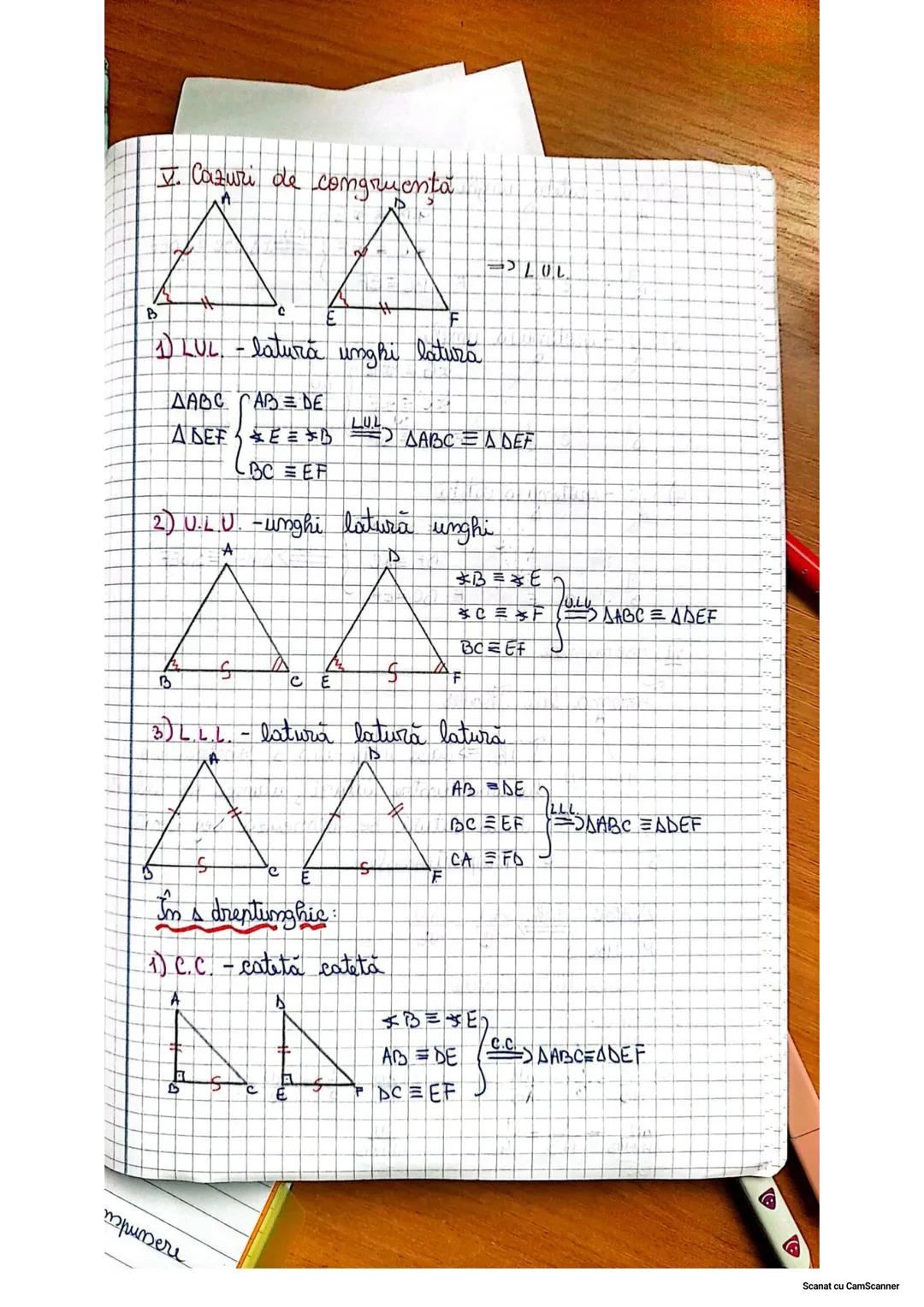 --- OCR Start ---
Recapitularem Core
I Unghiuri
I Unghiul mul =0^{\circ}
2. Unghiul ascutit = <90^{\circ}
3. Unghiul drept =90^{\circ}
4. Un