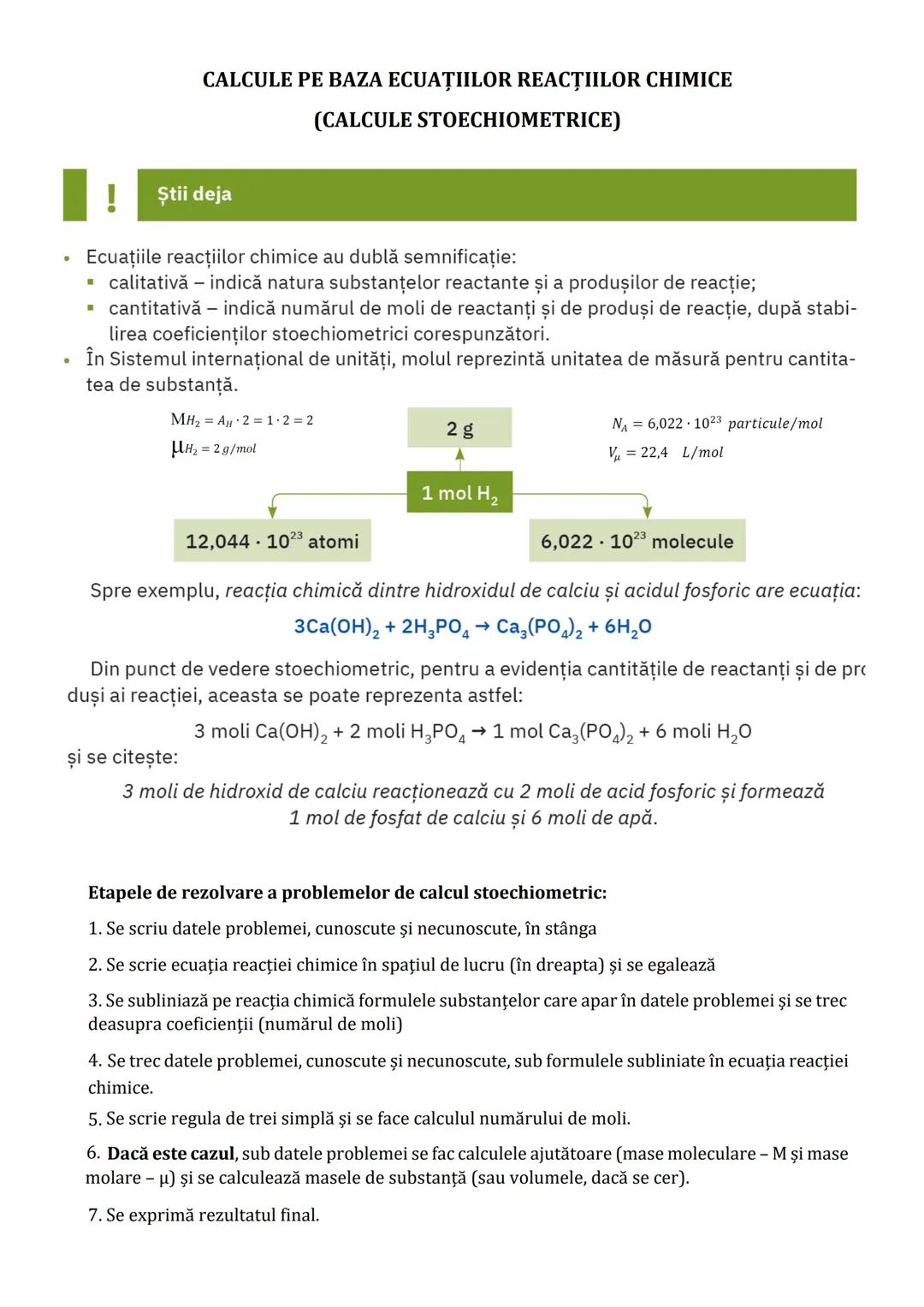 Calcule stoechiometrice