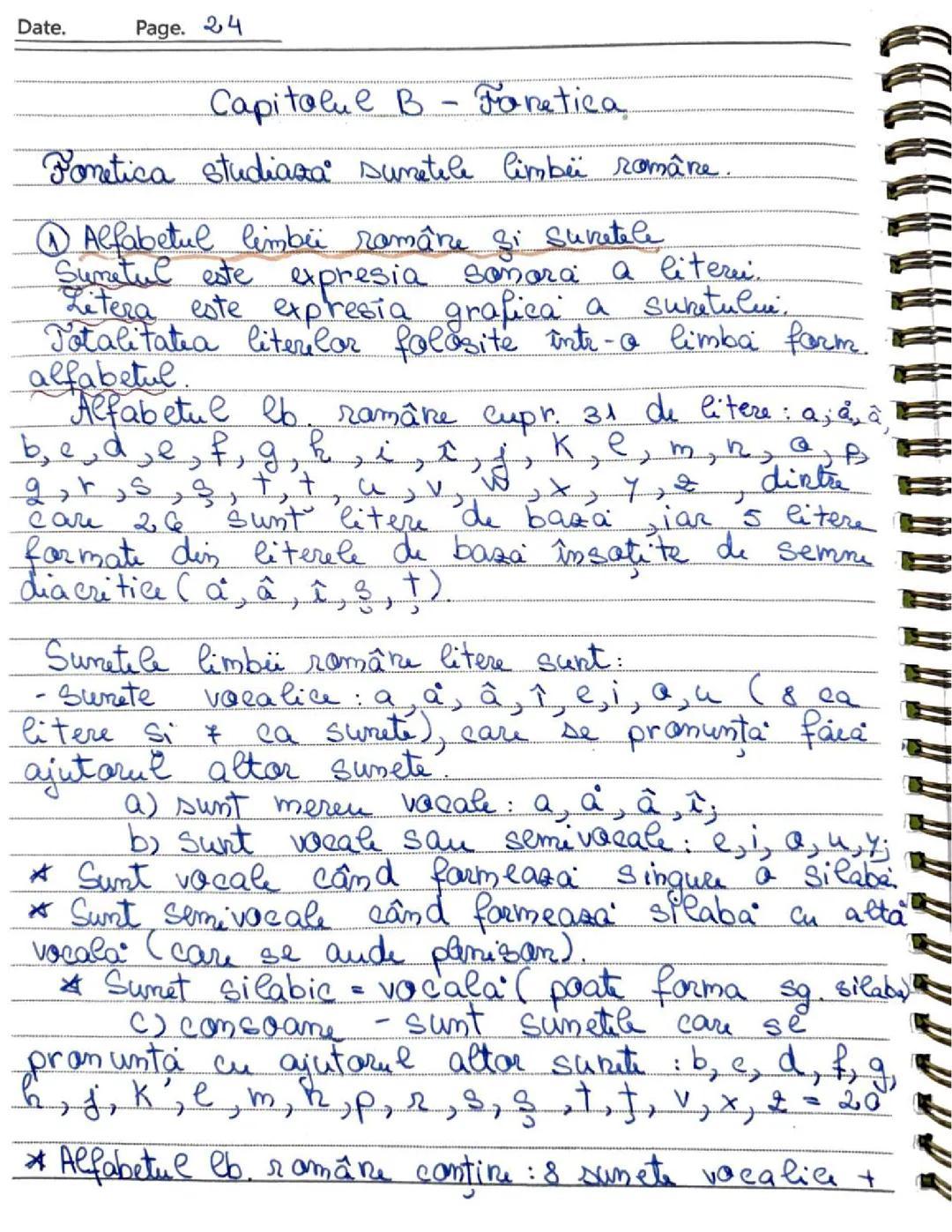 Fonetica Limbii Române - Rezumat detaliat