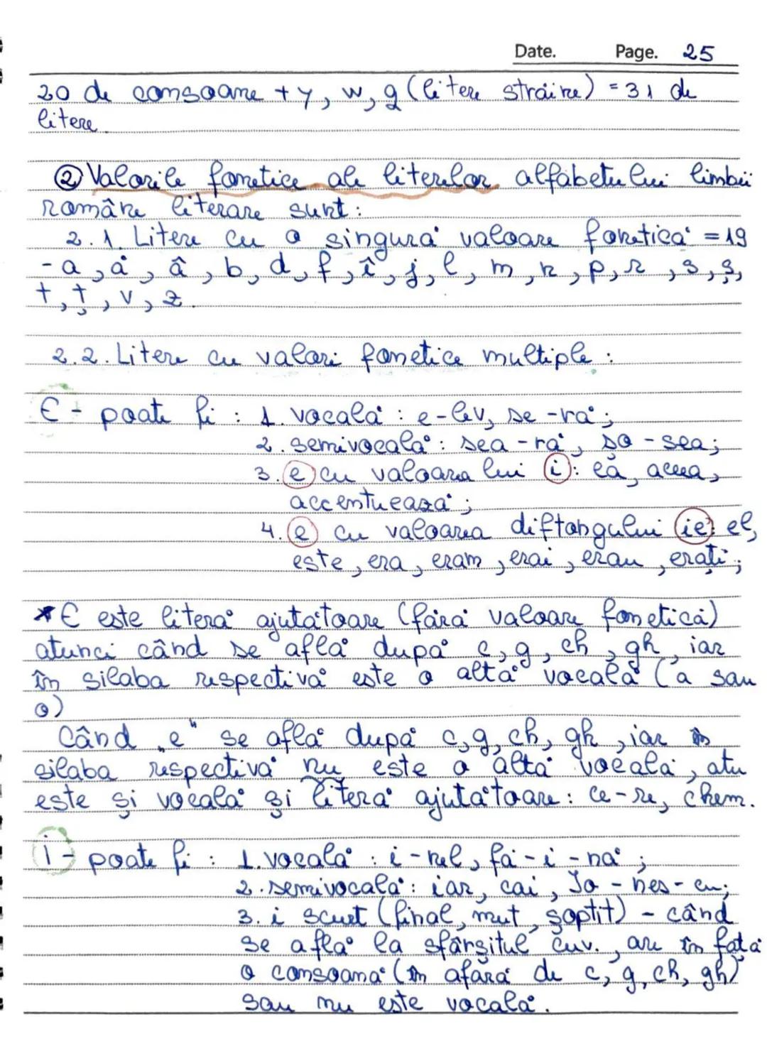 --- OCR Start ---
Date. Page. 24
Capitolul B - Foretica
Ponetica studiază sunetele limbii române.
Alfabetul limbii române şi suretele
Sumetu