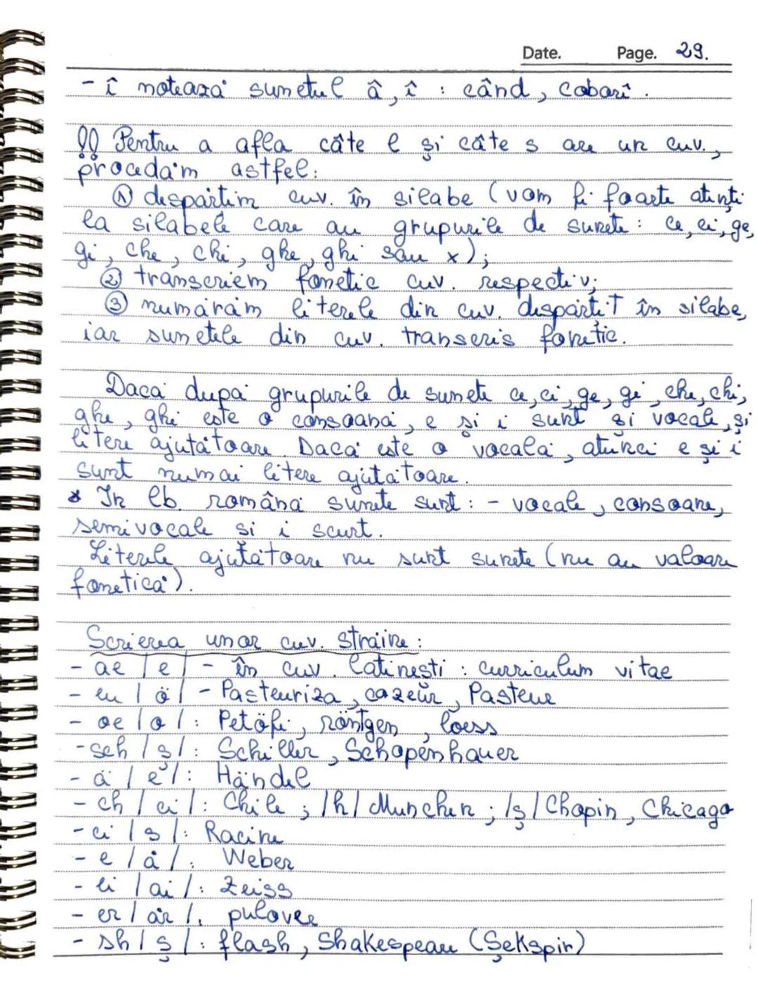 --- OCR Start ---
Date. Page. 24
Capitolul B - Foretica
Ponetica studiază sunetele limbii române.
Alfabetul limbii române şi suretele
Sumetu