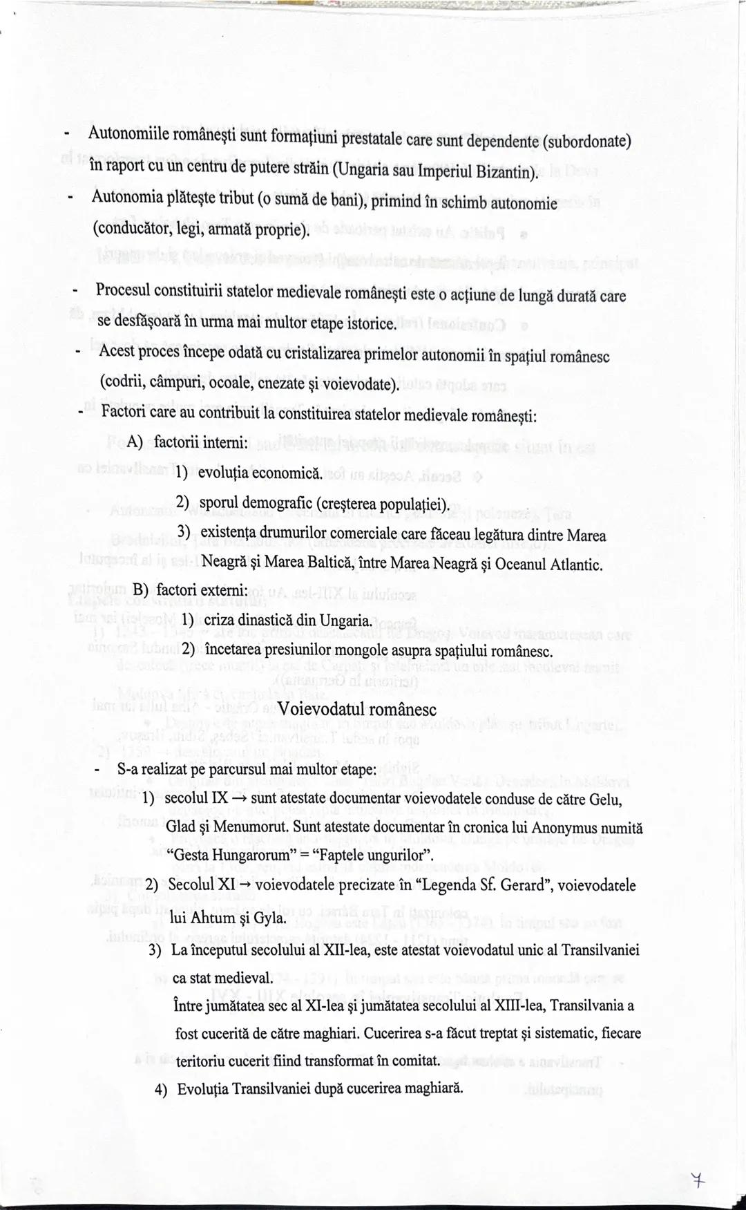 Capitolul 2 - Autonomii locale, constituirea statelor medievale româneşti
- Autonomii locale = formațiuni poliho prestatale.
6 - Autonomii