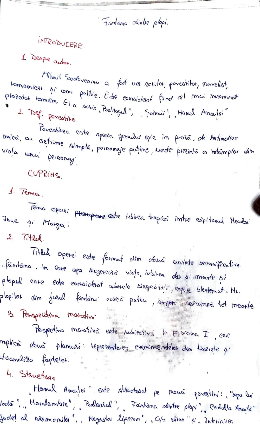 Füntama dintre plopi.
INTRODUCERE.
1. Despre autor.
Mihail Sadoveanu a fost um serilor, povestitor, muvelist,
tomamicer si om politie. Es