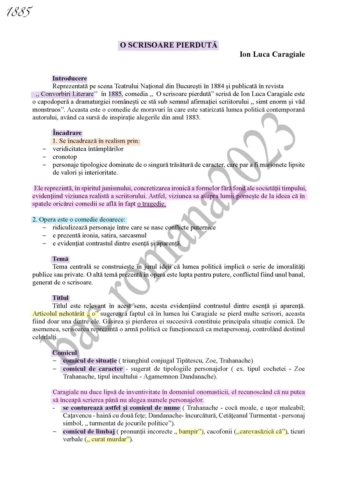 O scrisoare pierduta