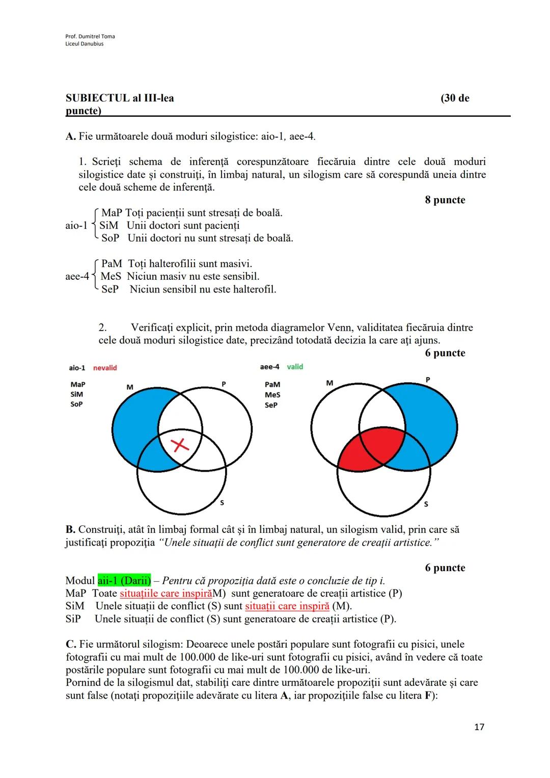Prof. Dumitrel Toma
Liceul Danubius
Prezentarea conţinuturilor din programă și rezolvare model
I. Societate, comunicare și argumentare
*