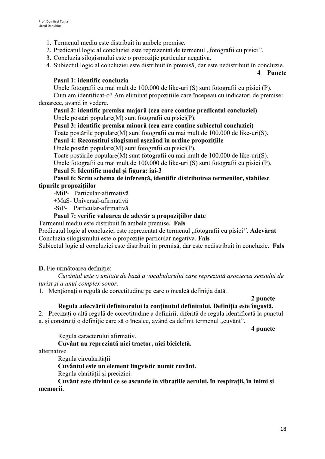 Prof. Dumitrel Toma
Liceul Danubius
Prezentarea conţinuturilor din programă și rezolvare model
I. Societate, comunicare și argumentare
*