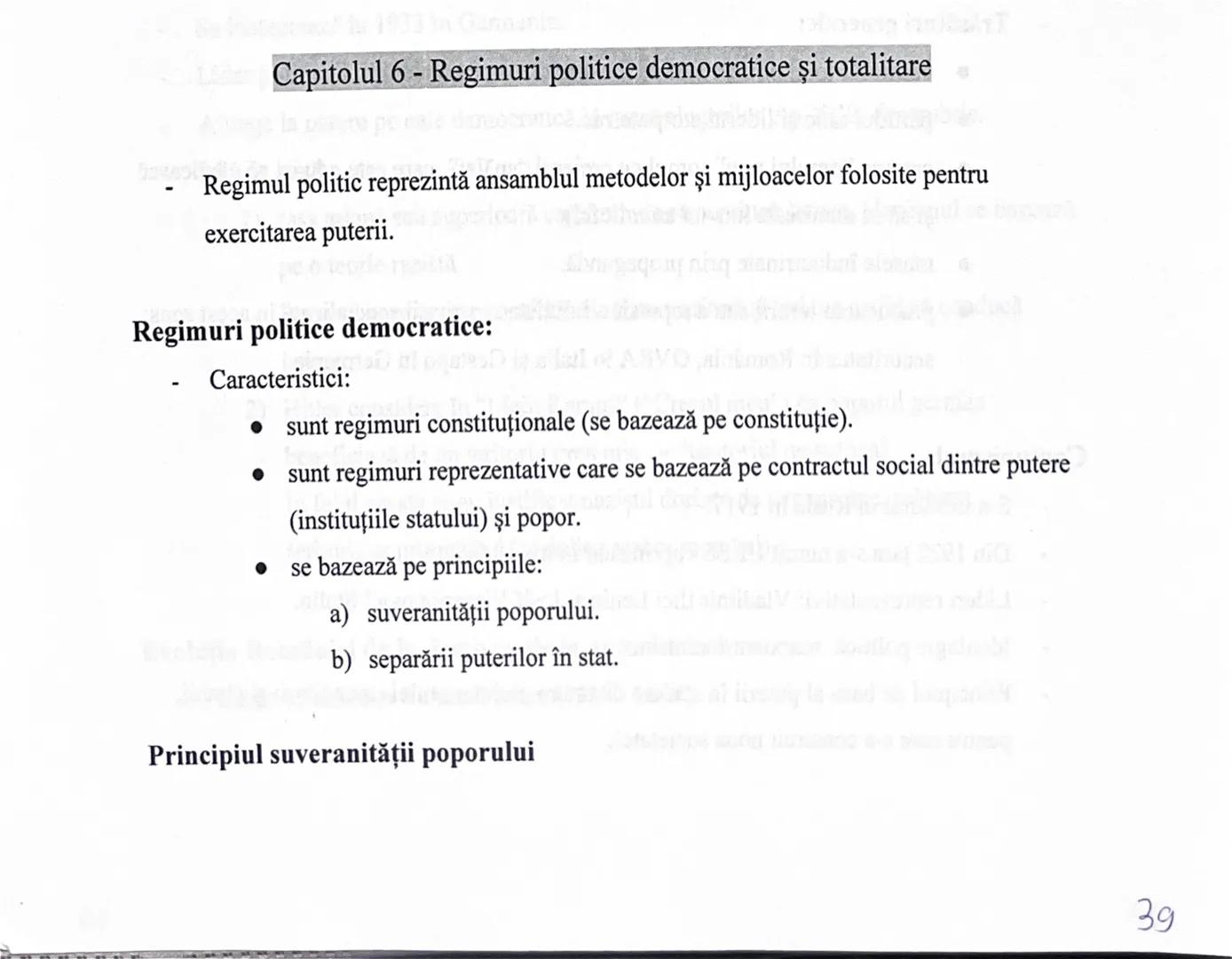 --- OCR Start ---
In Germanie
Capitolul 6 - Regimuri politice democratice și totalitare
Ajunge la parere pe
Regimul politic reprezintă ansam