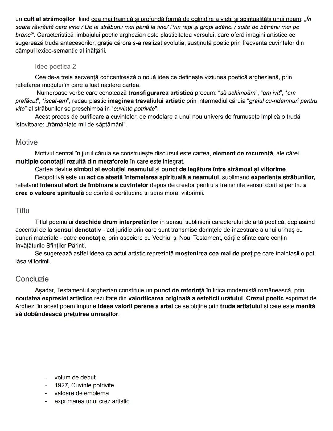 # Testament
Tudor Arghezi
Introducere
Poezia "Testament", de Tudor Arghezi, este situata in deschiderea volumului de debut, publicat în a