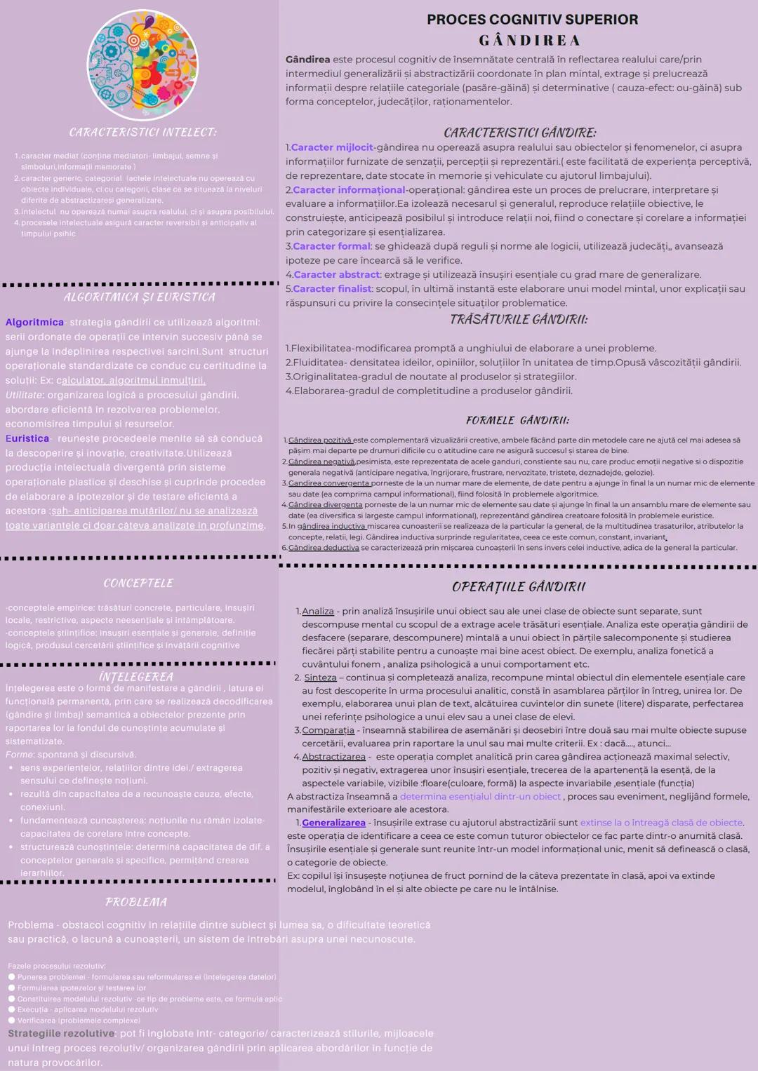 CARACTERISTICI INTELECT:
1. caracter mediat (contine mediaton limbajut, semne si
simboluri informați memorate
2. caracter generic, categori