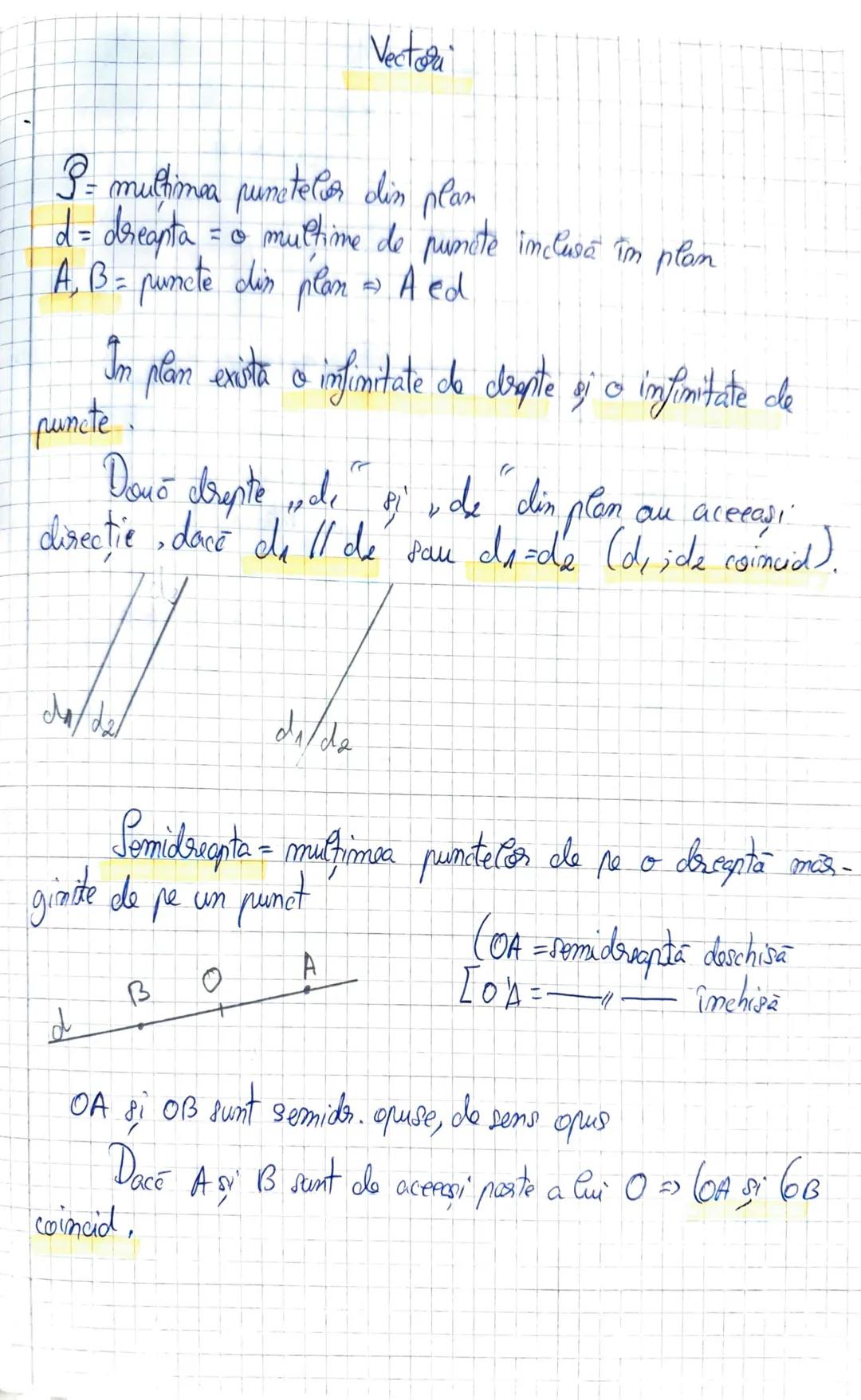--- OCR Start ---
Vecto
P= multimea punctelor din plan
d= dreapta = & multime de puncte inclusa în plan
A, B = puncte dir plan A ed
puncte
I