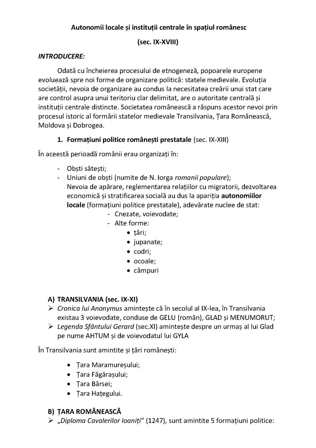 Autonomii locale și instituții centrale