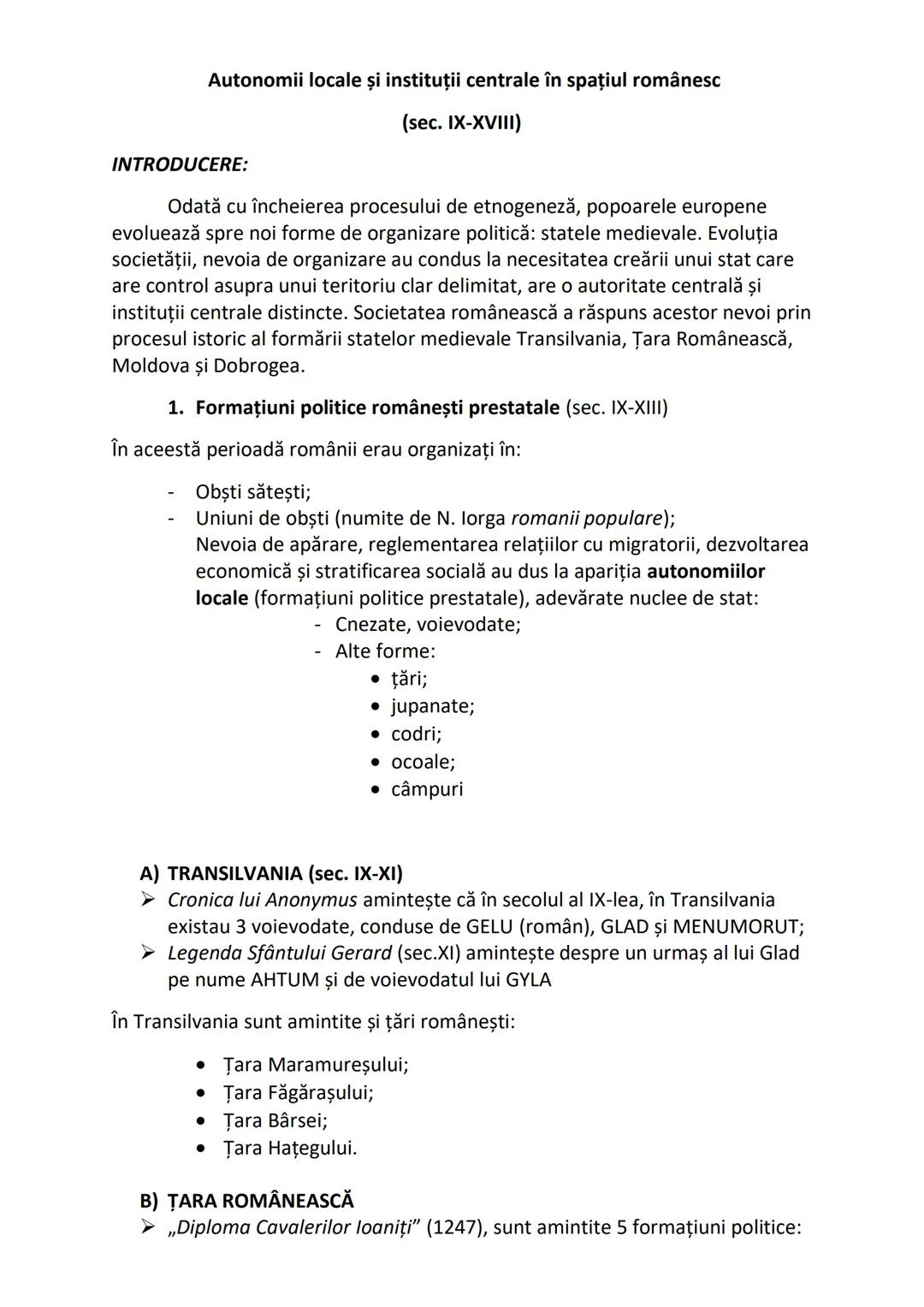 • Intern:
✓ Drumurile comerciale, ce legau Carpații de M. Neagră și
Europa Centrală de gurile Dunării
✓ Apariţia târgurilor şi a oraşelor
✓