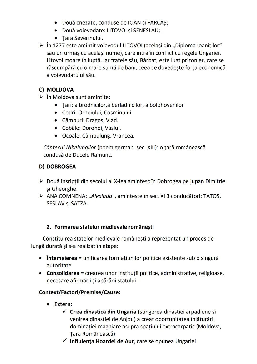 • Intern:
✓ Drumurile comerciale, ce legau Carpații de M. Neagră și
Europa Centrală de gurile Dunării
✓ Apariţia târgurilor şi a oraşelor
✓