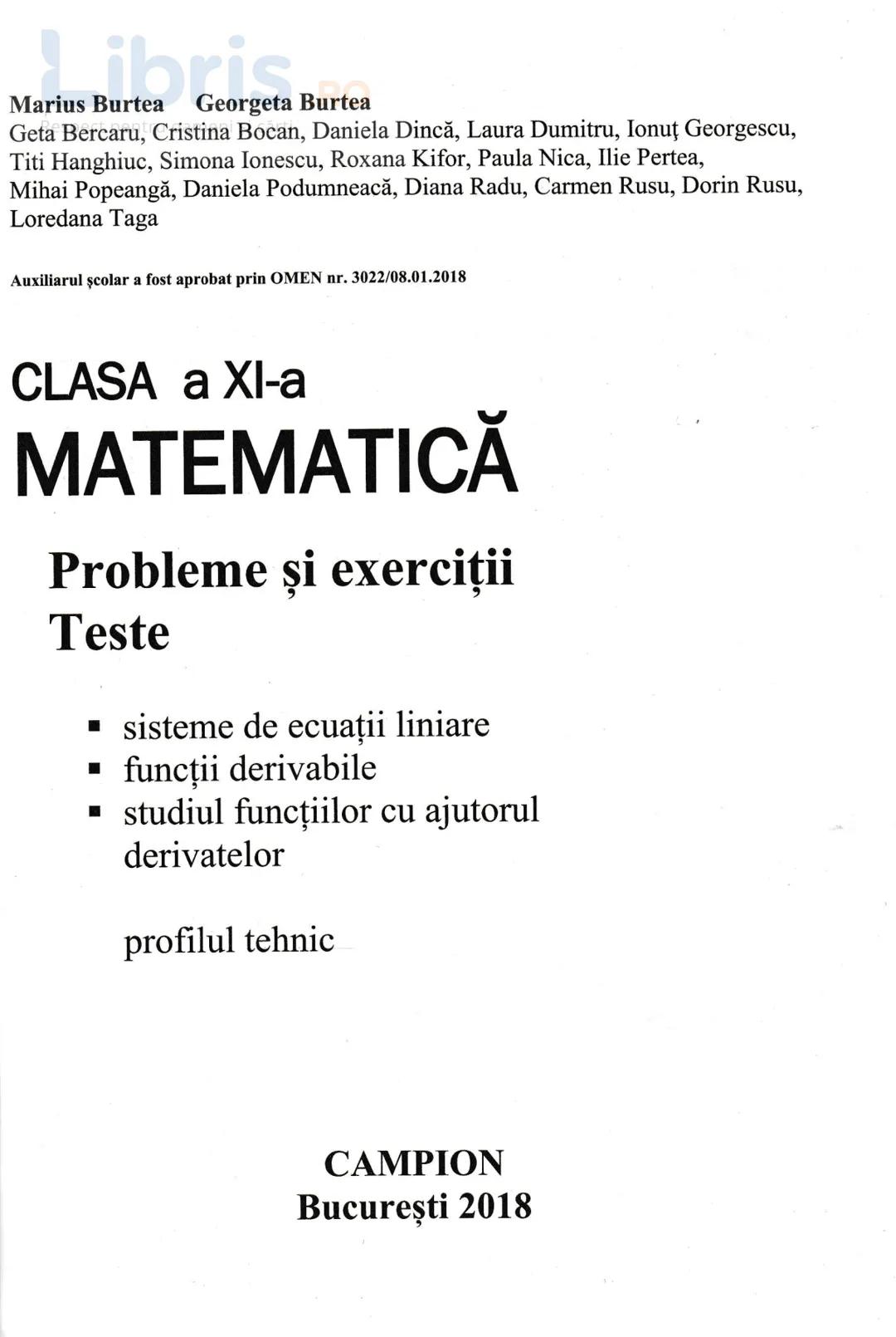 Libris
Marius Burtea Georgeta Burtea
Geta Bercaru, Cristina Bocan, Daniela Dincă, Laura Dumitru, Ionuţ Georgescu,
Titi Hanghiuc, Simona Io